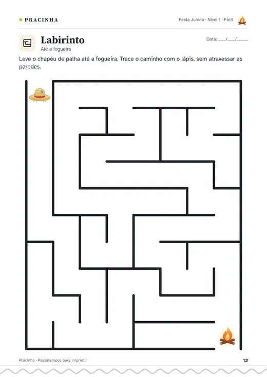 Página de labirinto para imprimir
